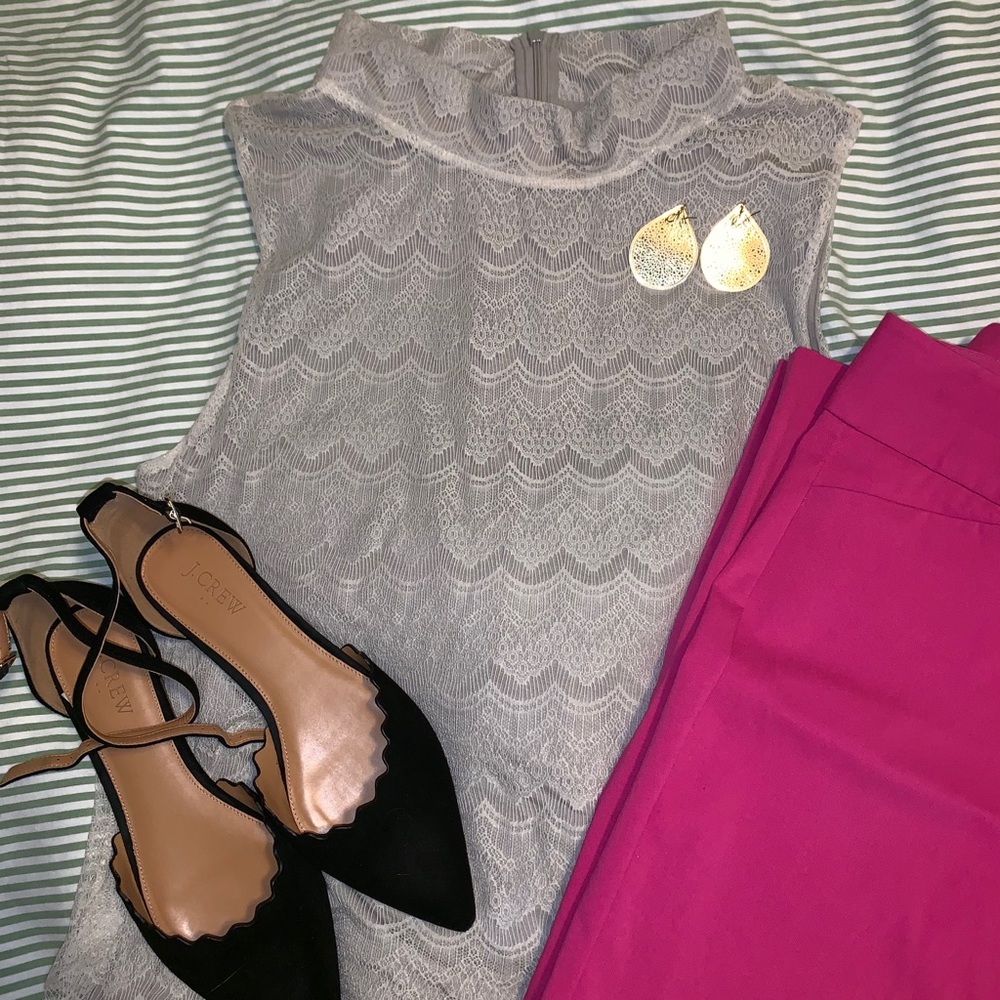 Banana Republic Lace Mockneck Shell
